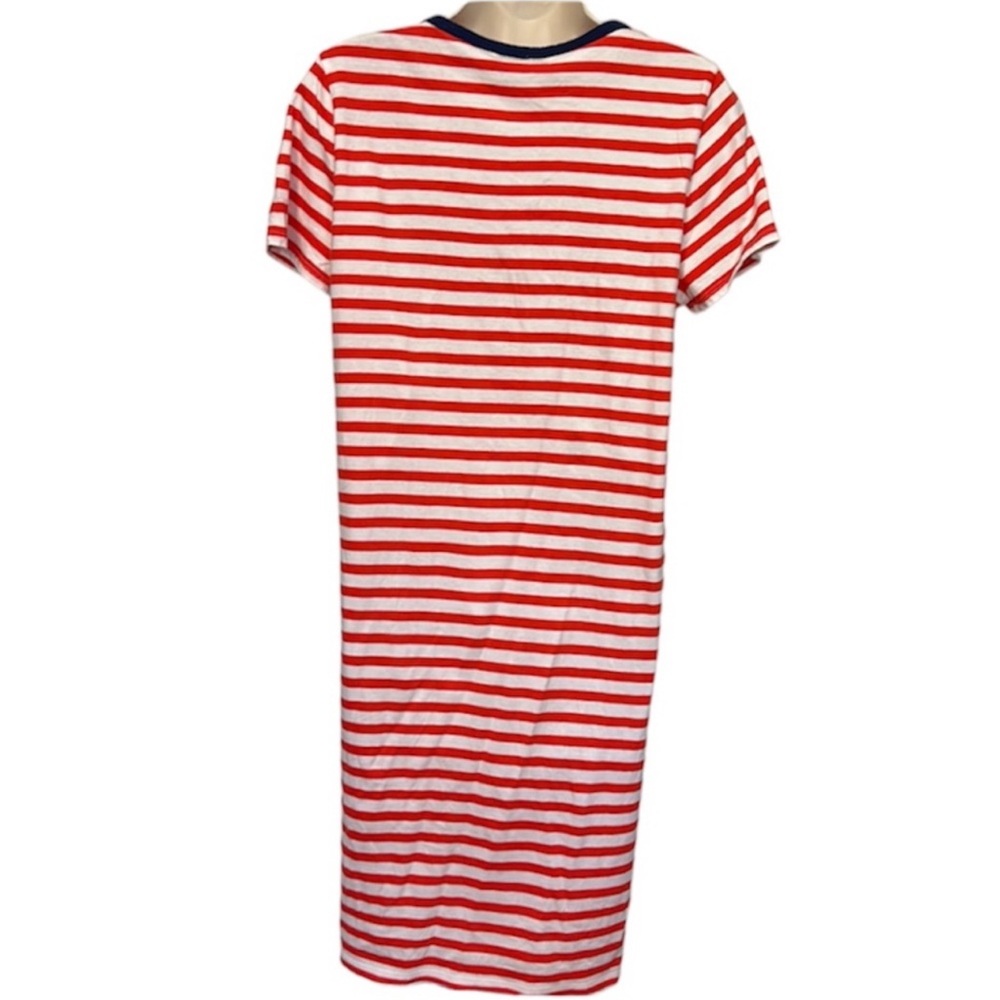 J. Crew Red & White Striped Tee Shirt Dress - Picture 6 of 6
